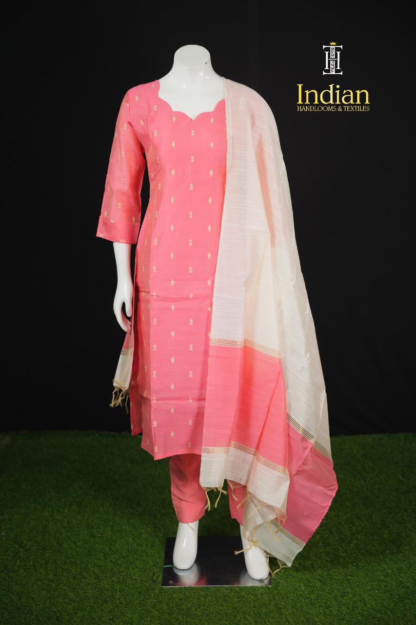 Premium Raw Silk 3 Pc Set- Baby Pink