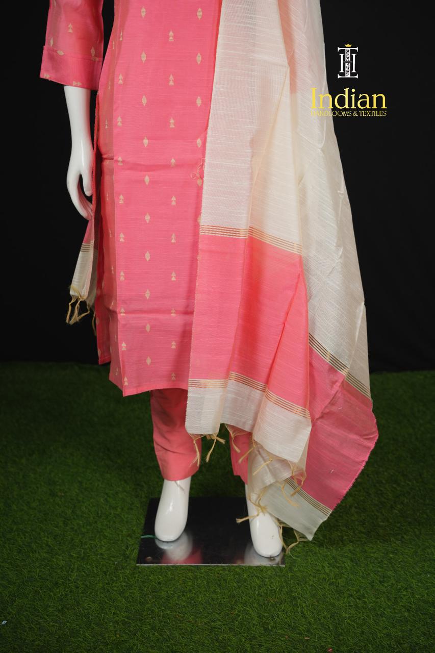 Premium Raw Silk 3 Pc Set- Baby Pink