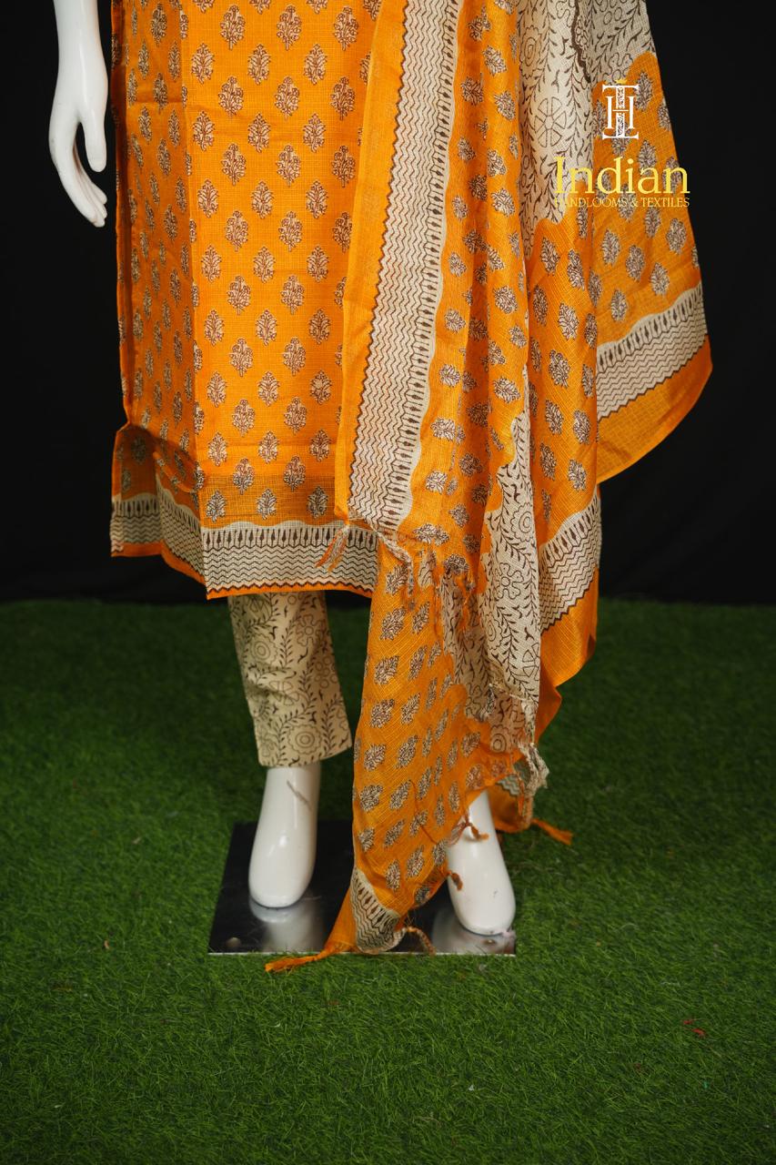 Printed Kota Sets - Yellow   1