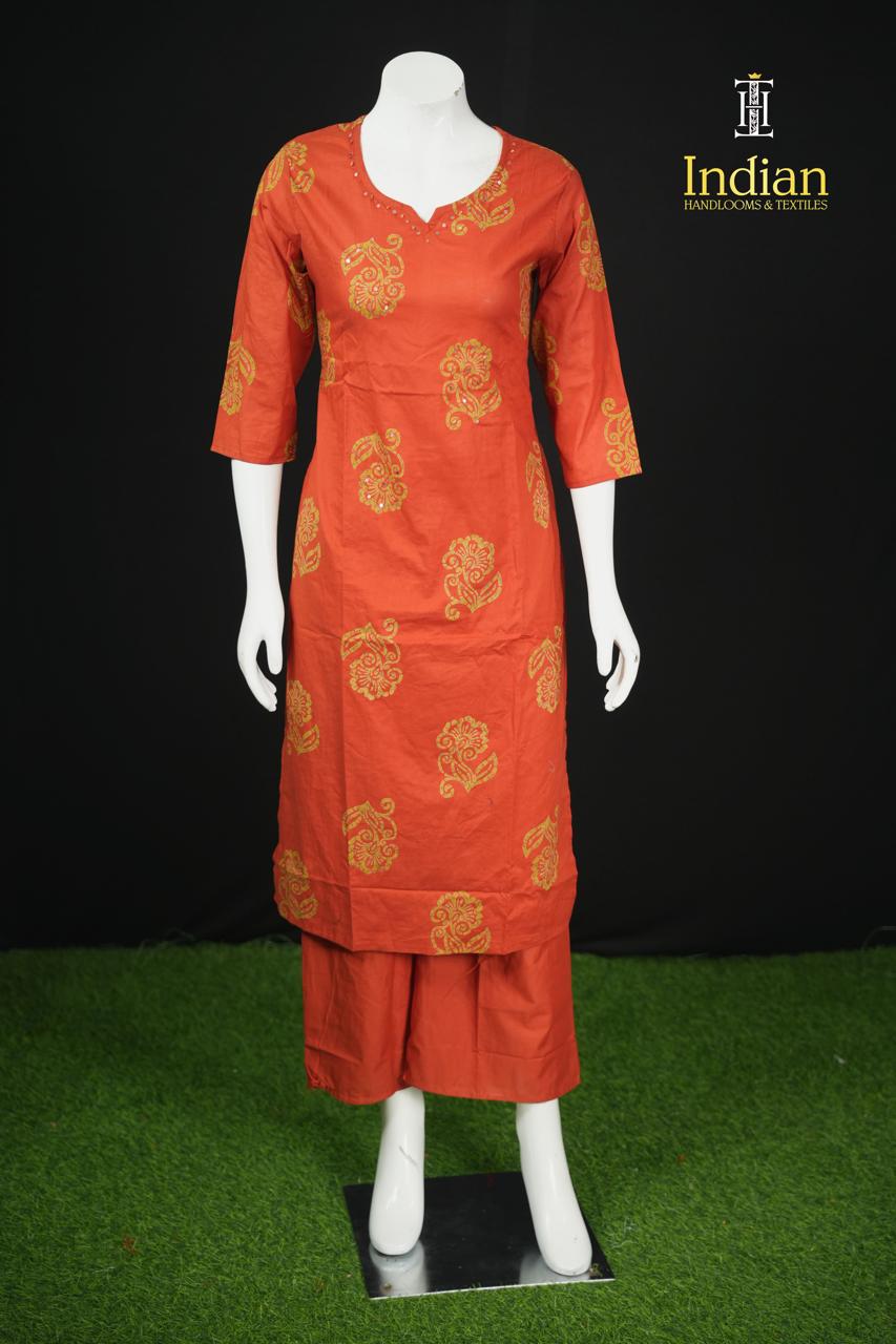 . Jaipuri Cotton Sets - Orange