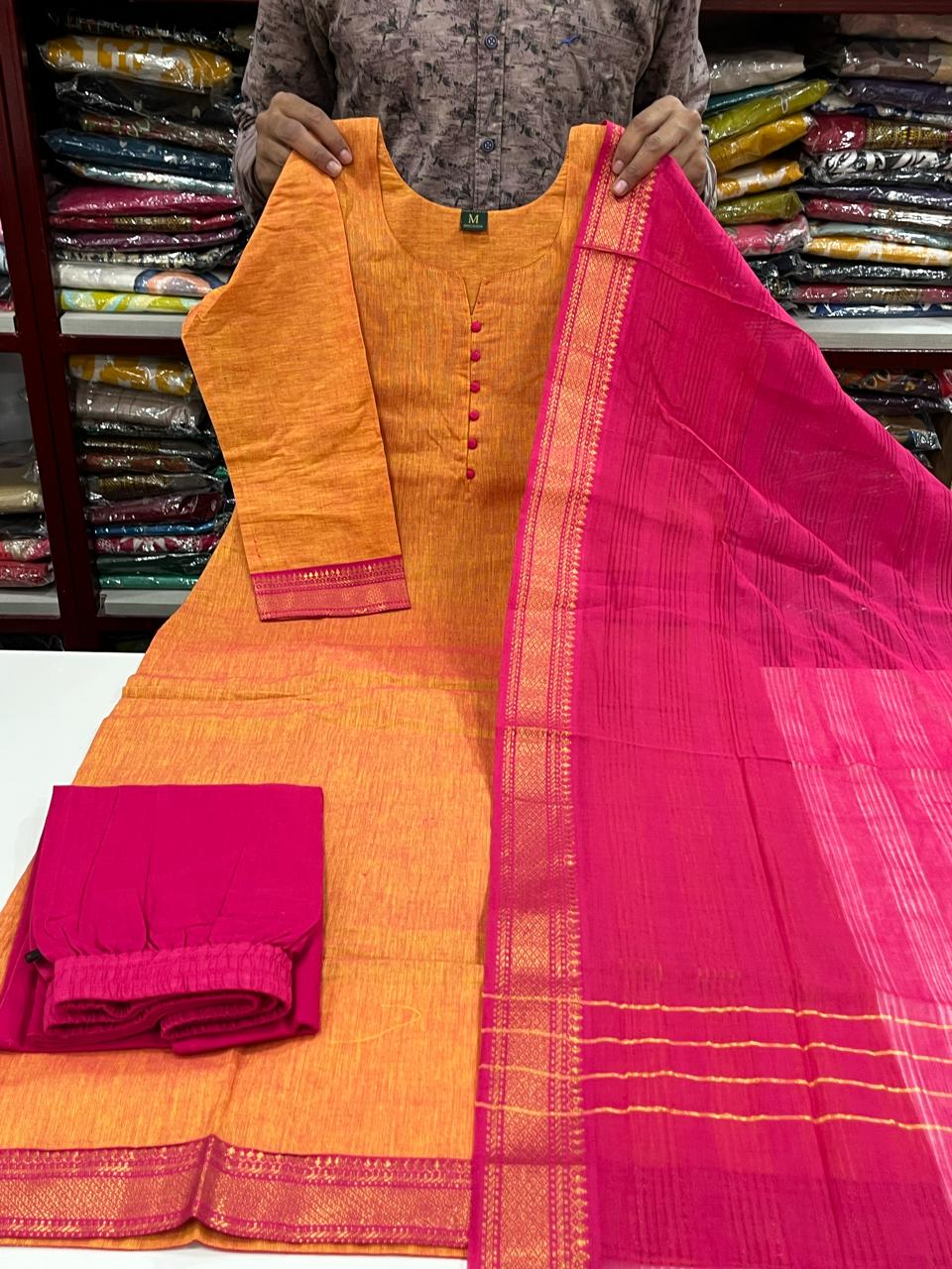 Mangalagiri Cotton Sets- Yellow 1