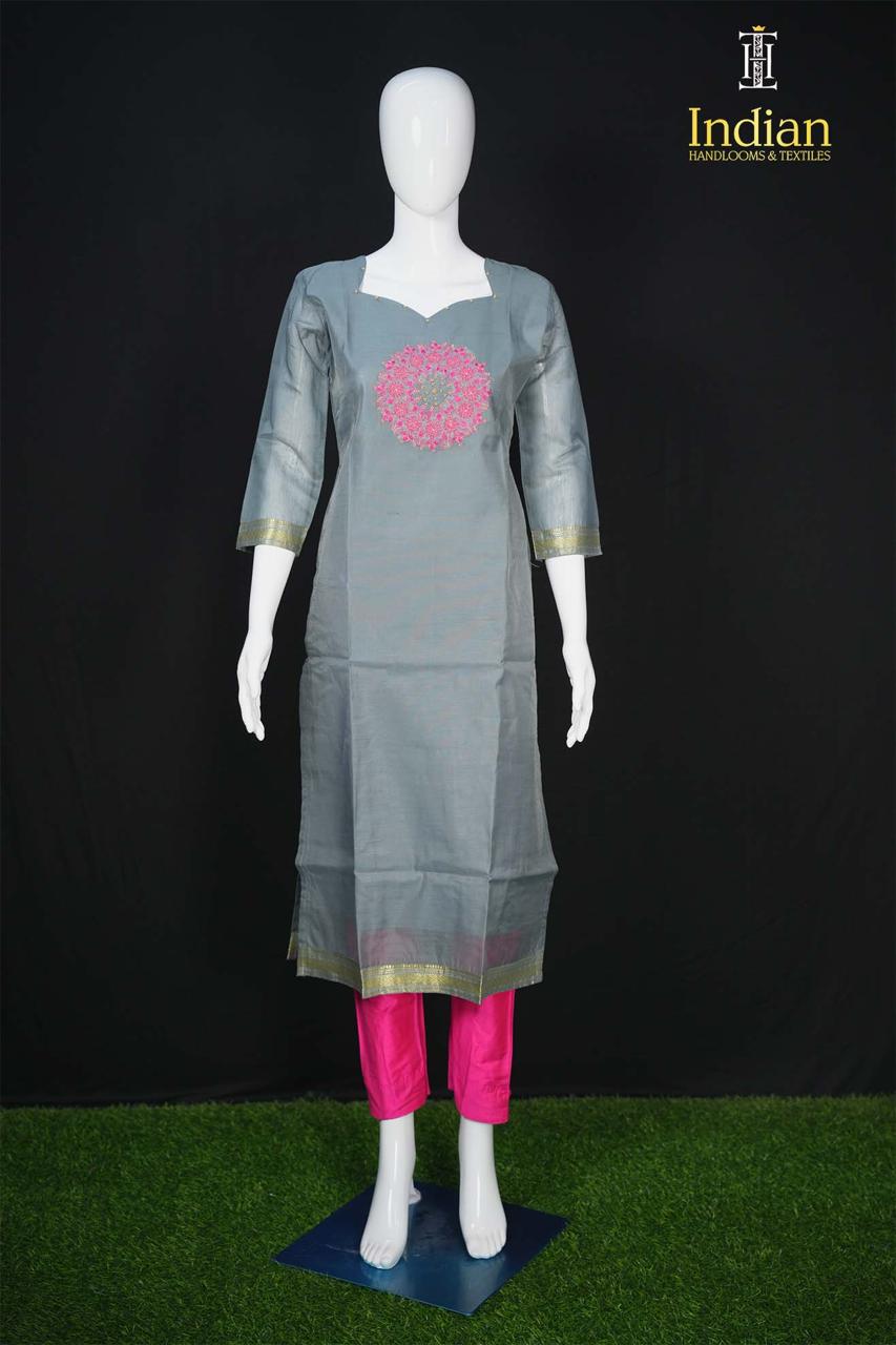 Mangalagiri Pattu Sets- Dark Grey 1