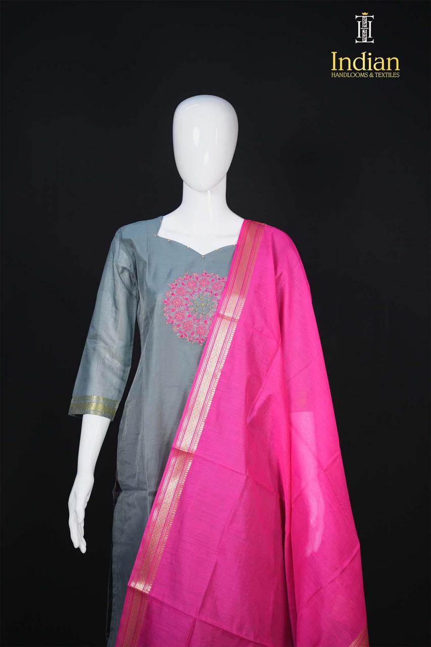 Mangalagiri Pattu Sets- Dark Grey 1