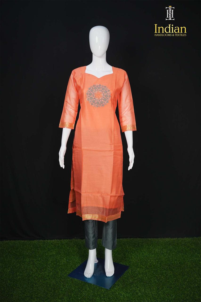 Mangalagiri Pattu Sets- Orange