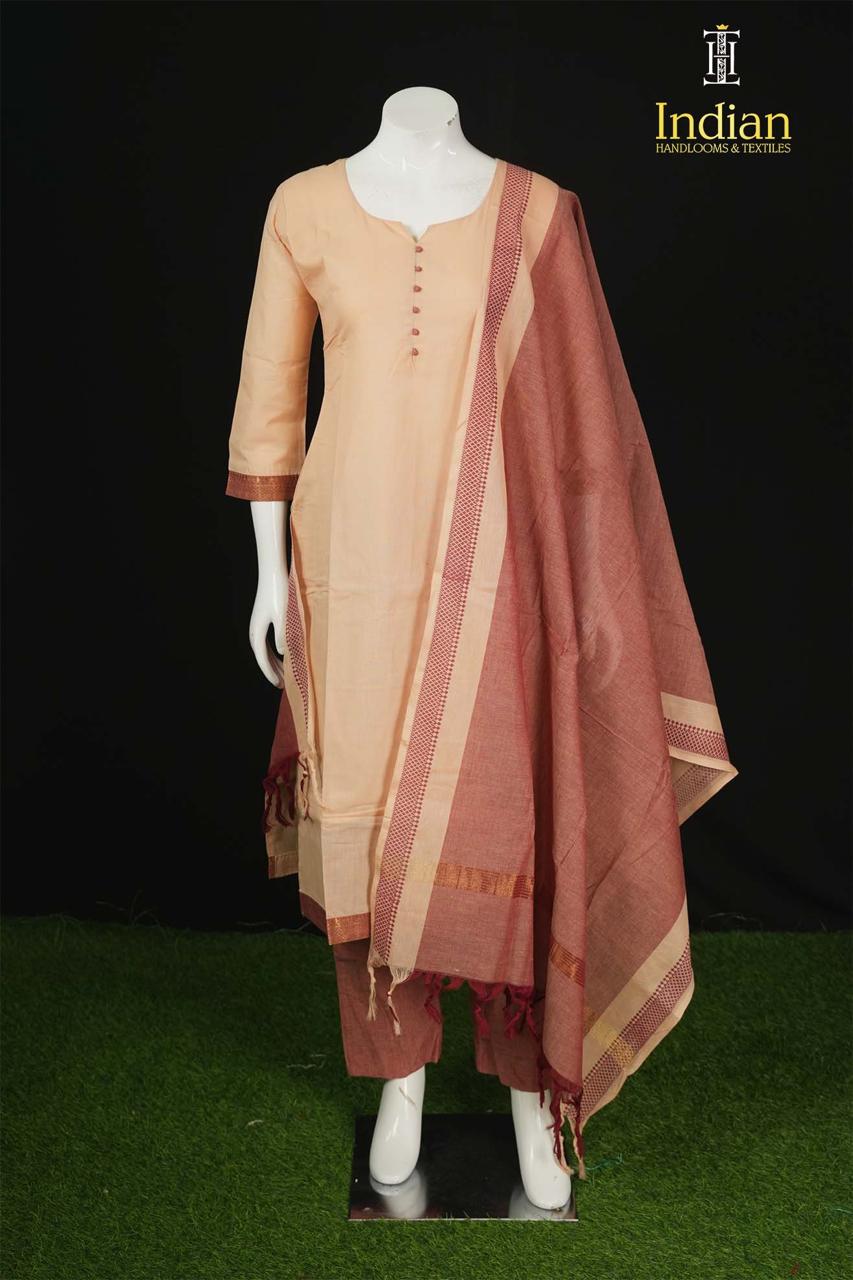 C Mangagiri Cotton Sets - Half &amp; Maroon