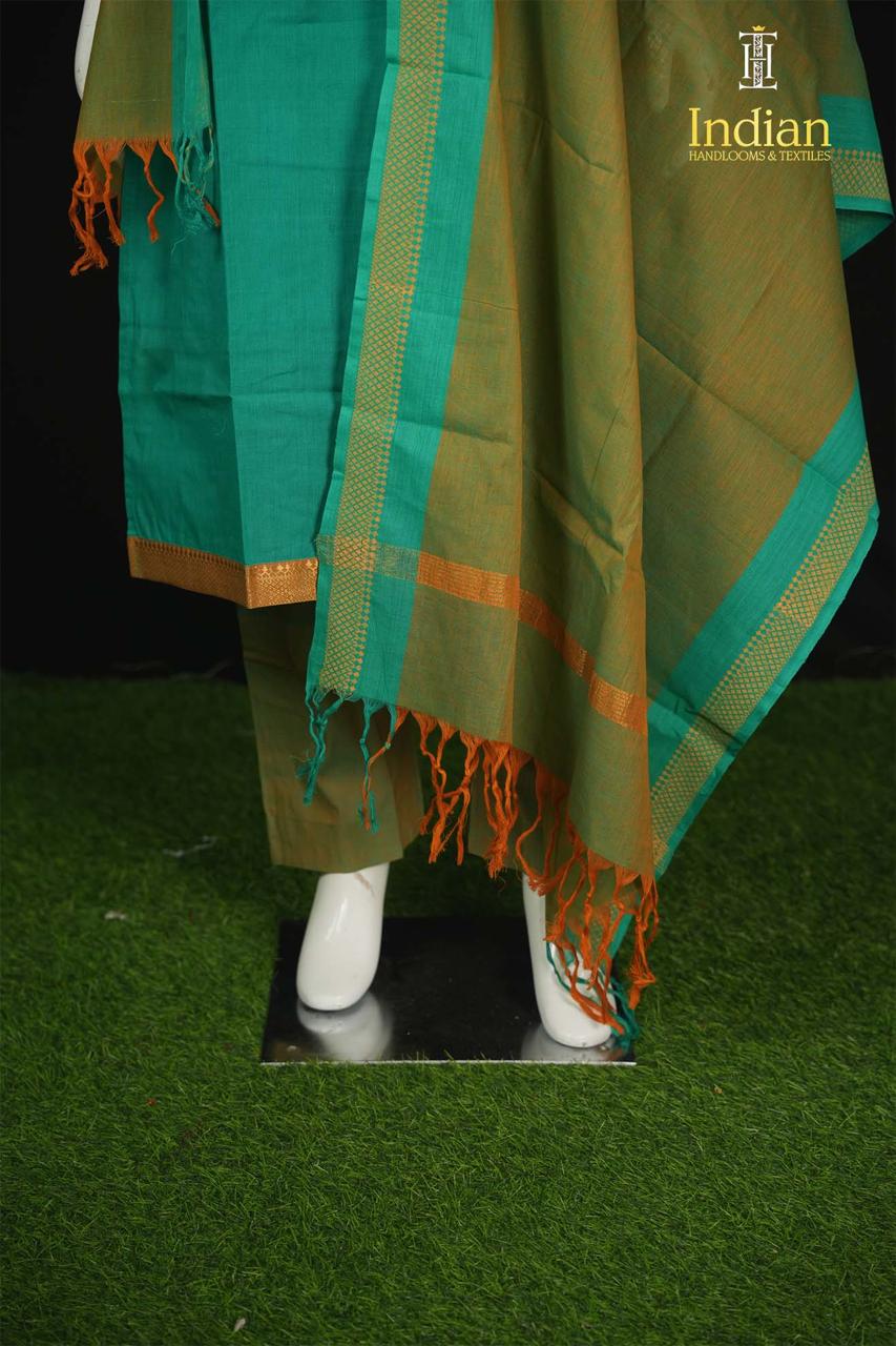 C Mangagiri Cotton Sets - Green &amp; Menthi Green