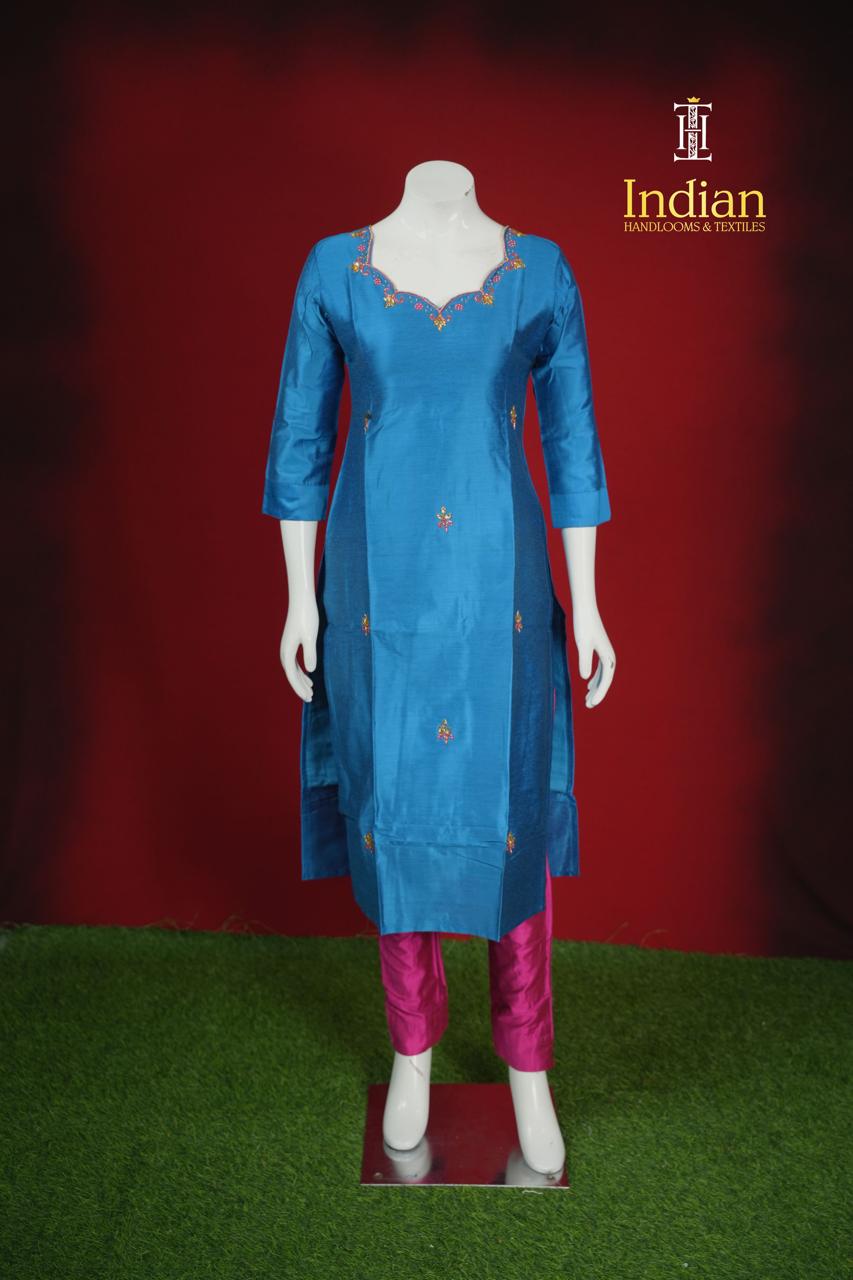 1 Raw Silk HW Sets - Blue &amp; Dark Pink
