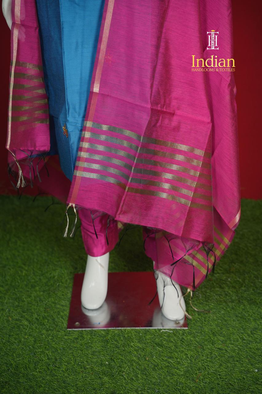 1 Raw Silk HW Sets - Blue &amp; Dark Pink