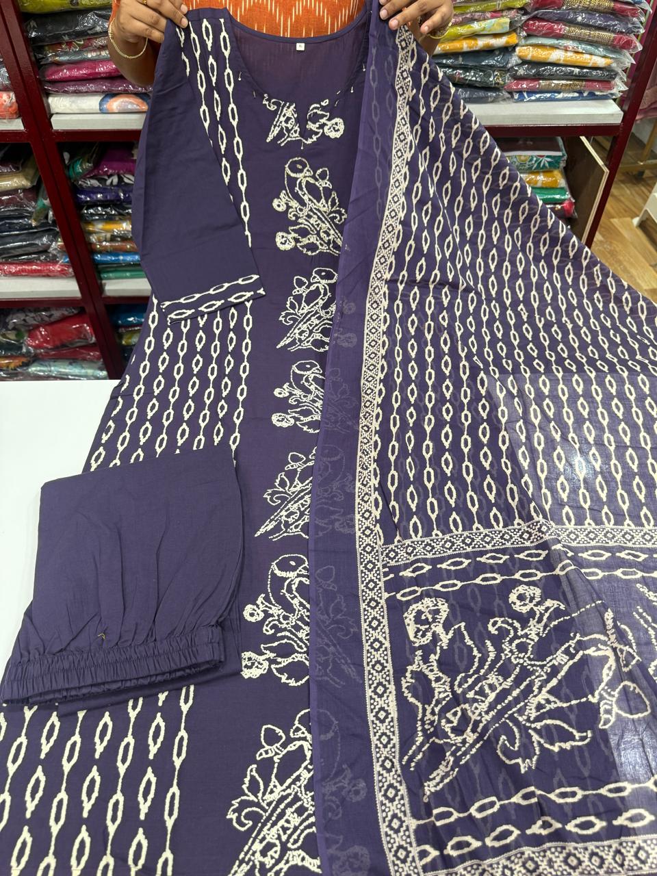 A Jaipuri Cotton Sets - Purple