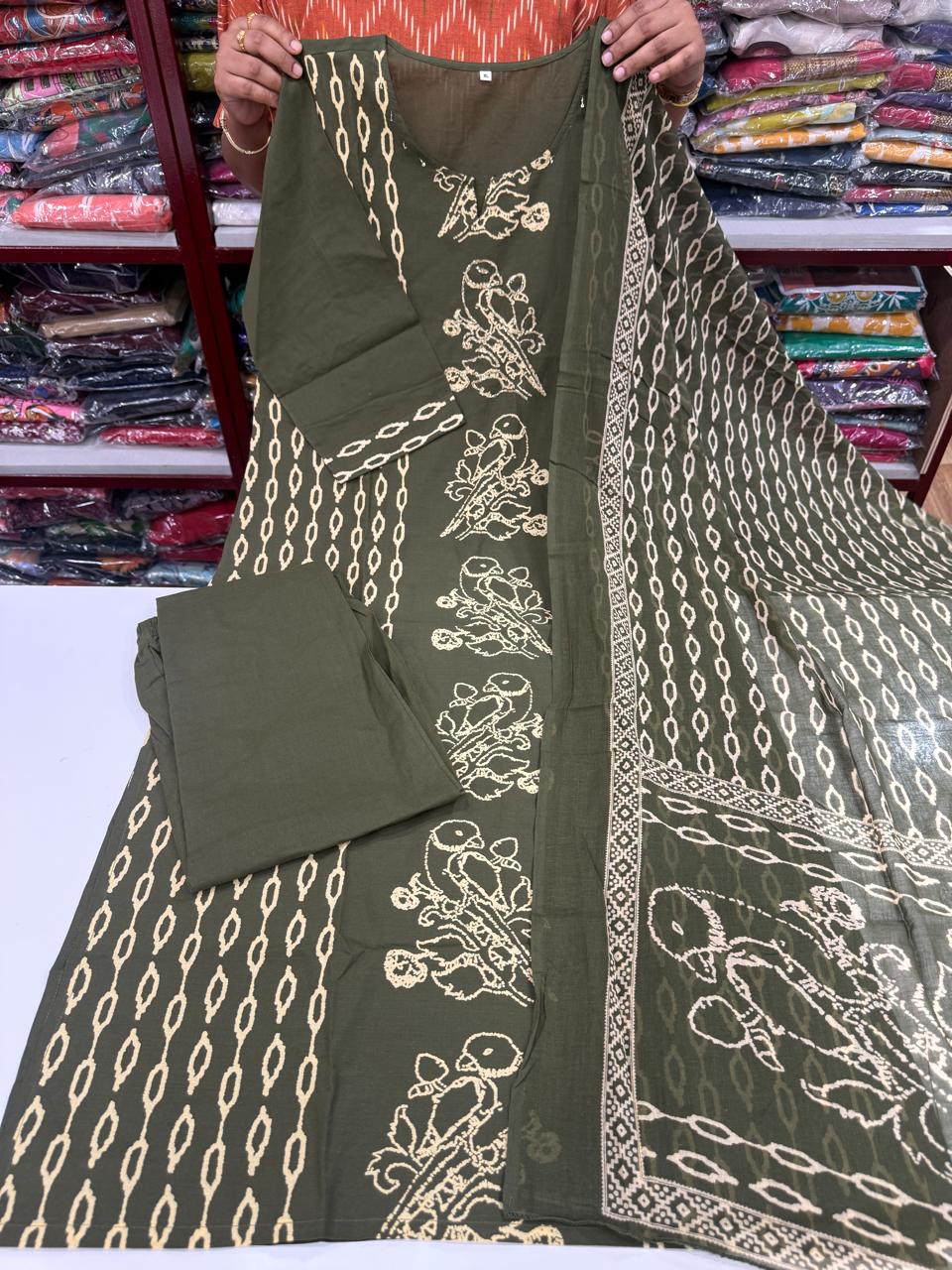 A Jaipuri Cotton Sets - Green