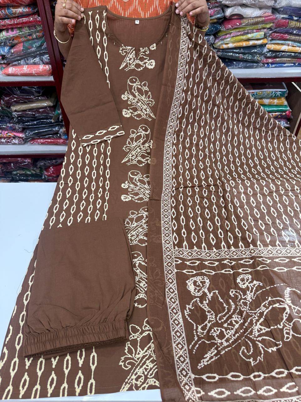 A Jaipuri Cotton Sets - Dark Brown