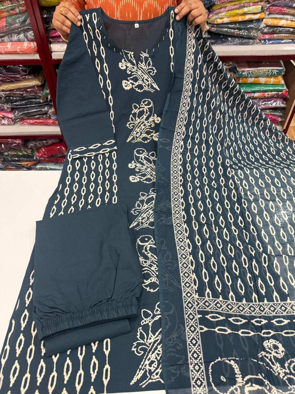 A Jaipuri Cotton Sets - Blue