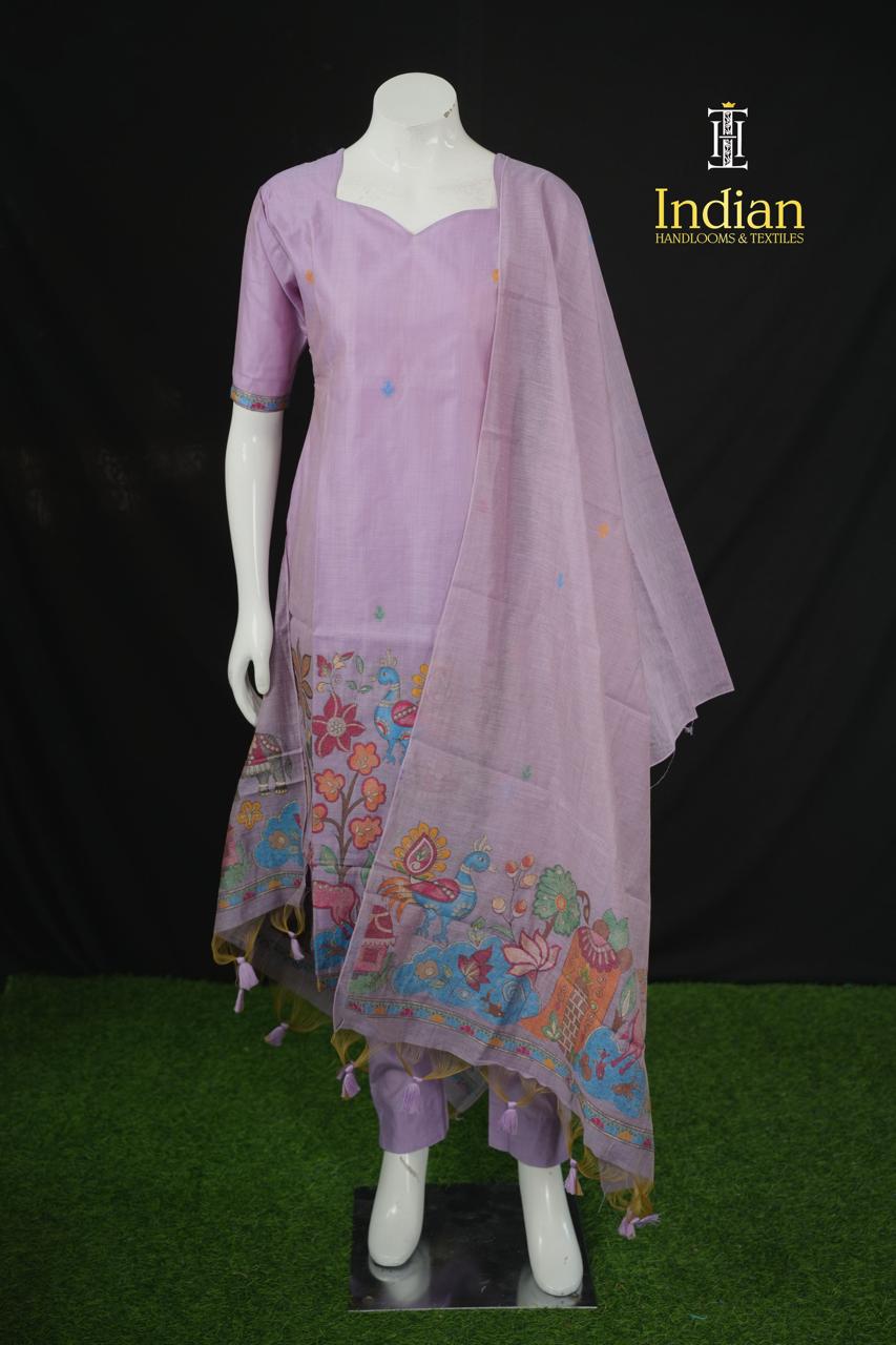 Premium Jamdhani  Sets - Lavender 1