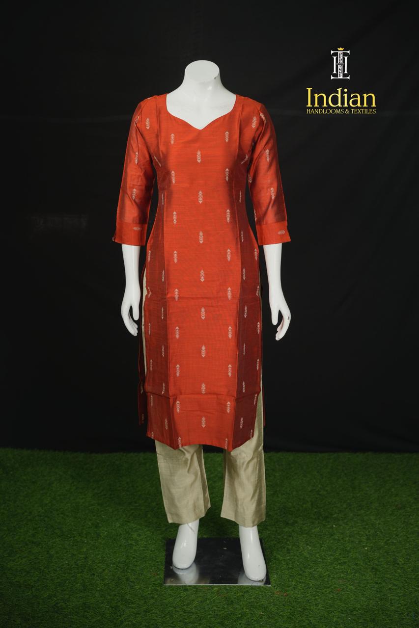 New 1 Raw Silk Sets - Rust Orange