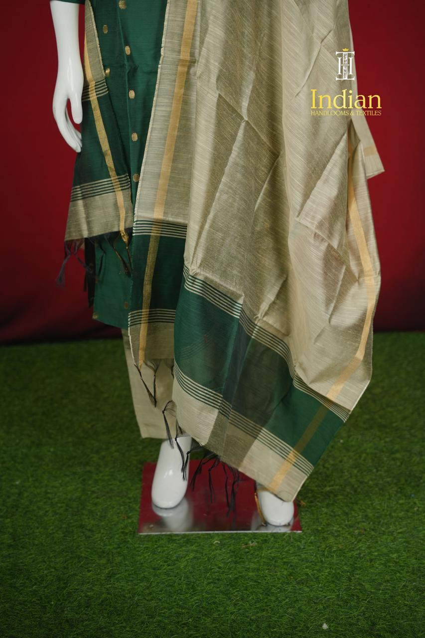 New 1 Raw Silk Sets - Dark Green