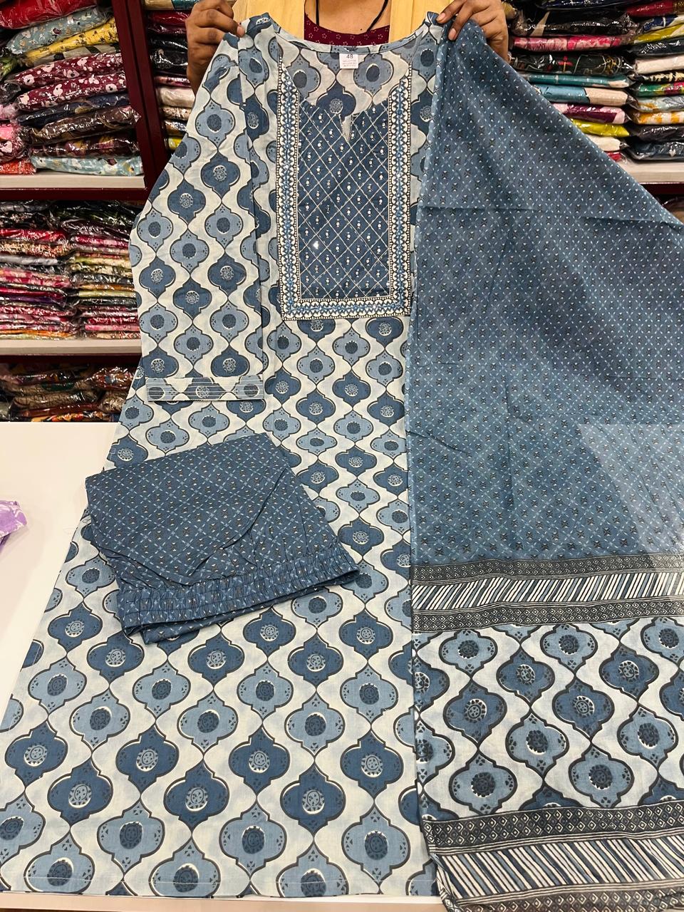 Pre PL Jaipuri Cotton - Blue