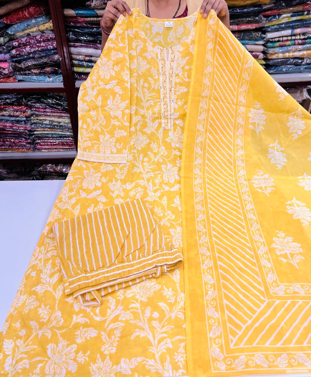 Pre PL Jaipuri Cotton - Leight Yellow
