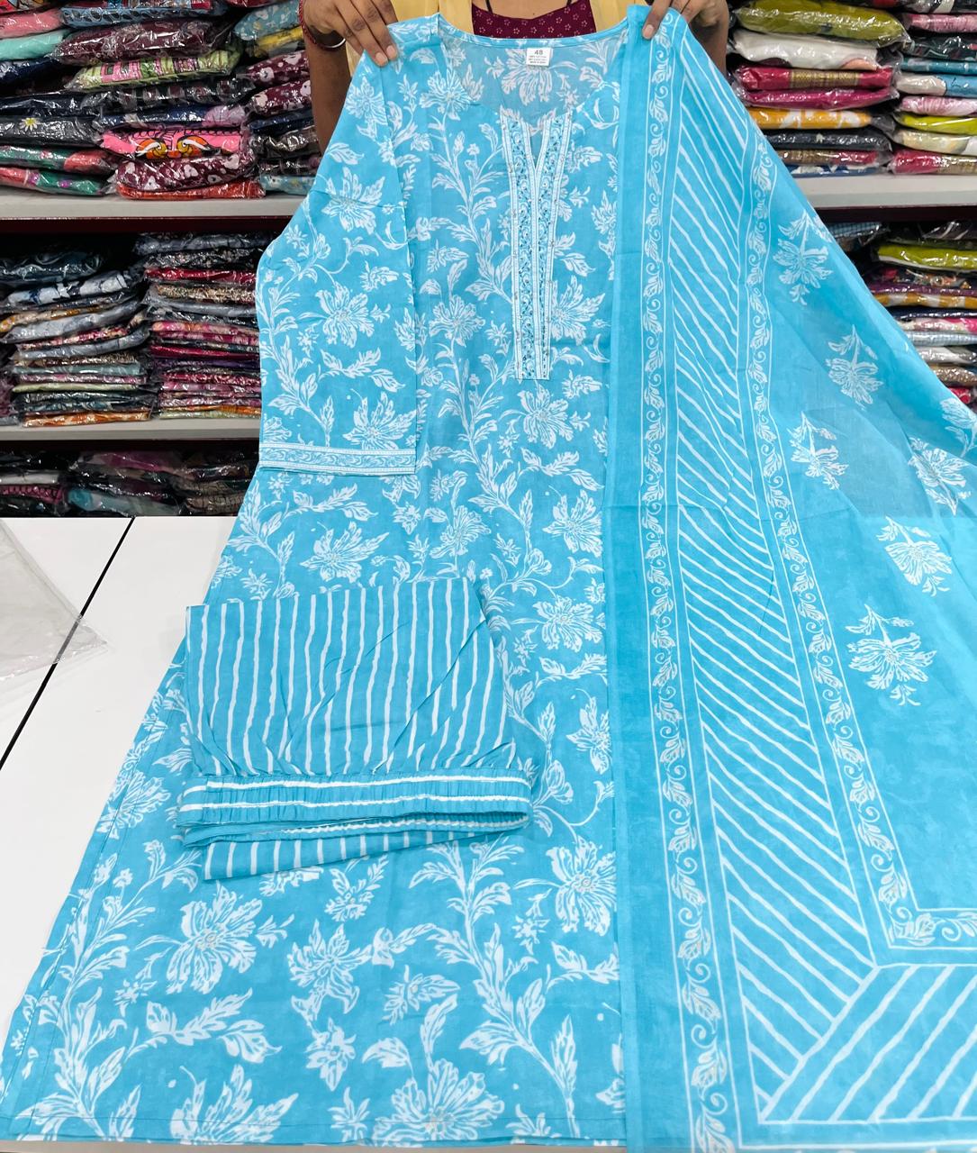 Pre PL Jaipuri Cotton - Leight Blue