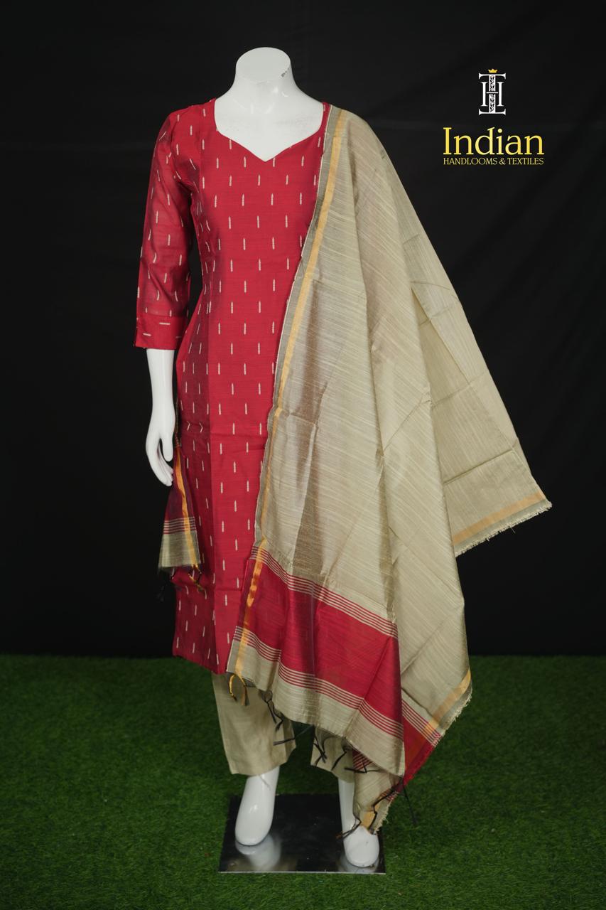 New 1 Raw Silk Sets - Maroon