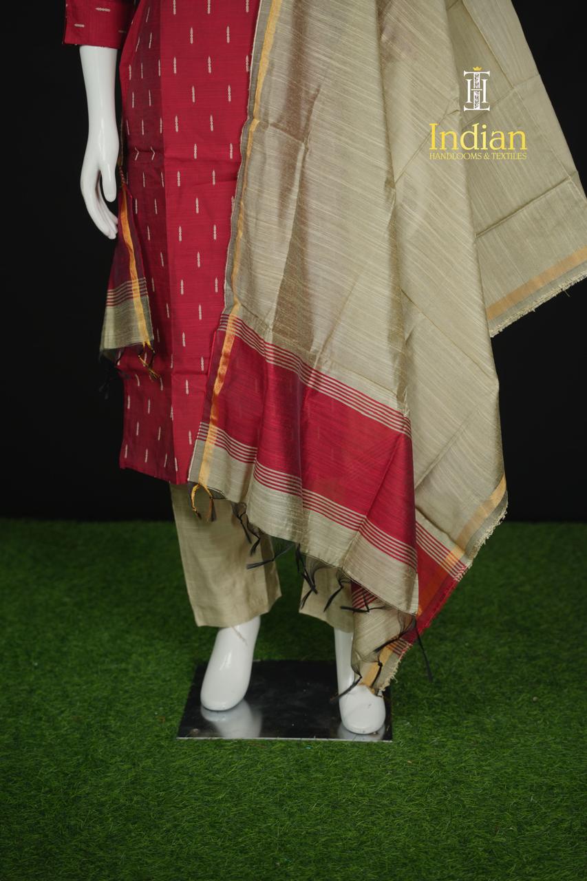 New 1 Raw Silk Sets - Maroon