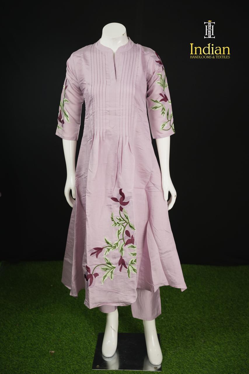 Premium Roman Silk Aline Cut 3pc Set-Lite Lavender