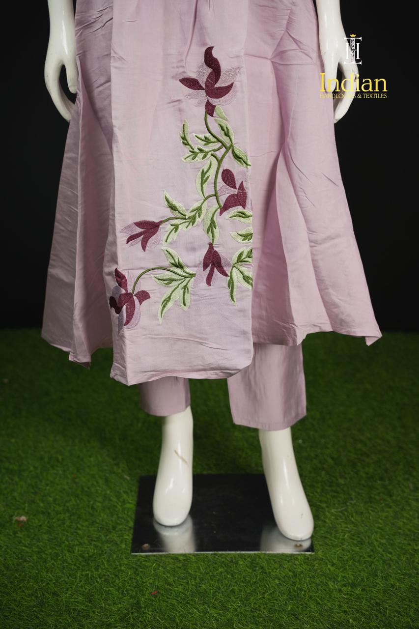 Premium Roman Silk Aline Cut 3pc Set-Lite Lavender