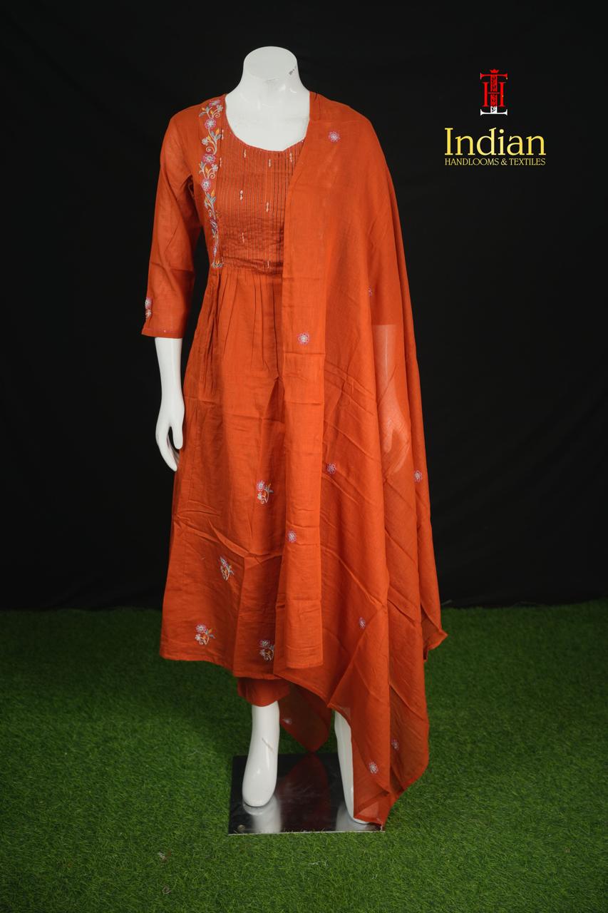 Premium Mul Cotton - Orange 102