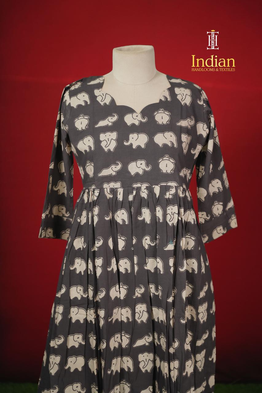 E Kalamkari Frocks - Black