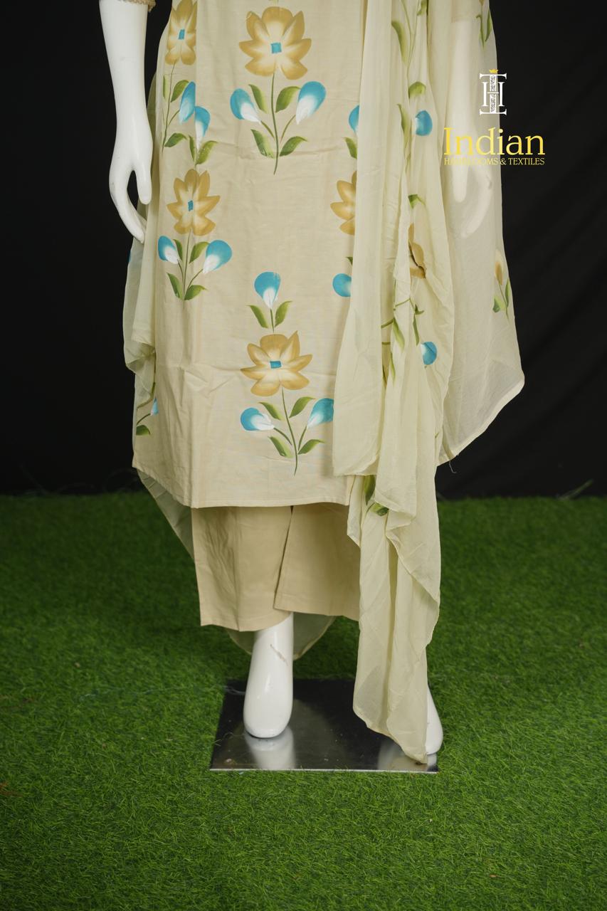 Brush Paint  Line Cut  3 Pc Set -Cream