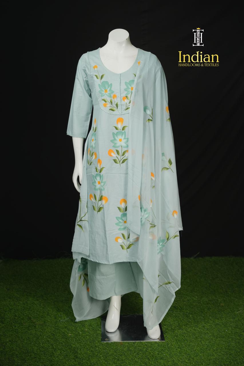 Brush Paint Line Cut 3 Pc Set -Lite sea Blue