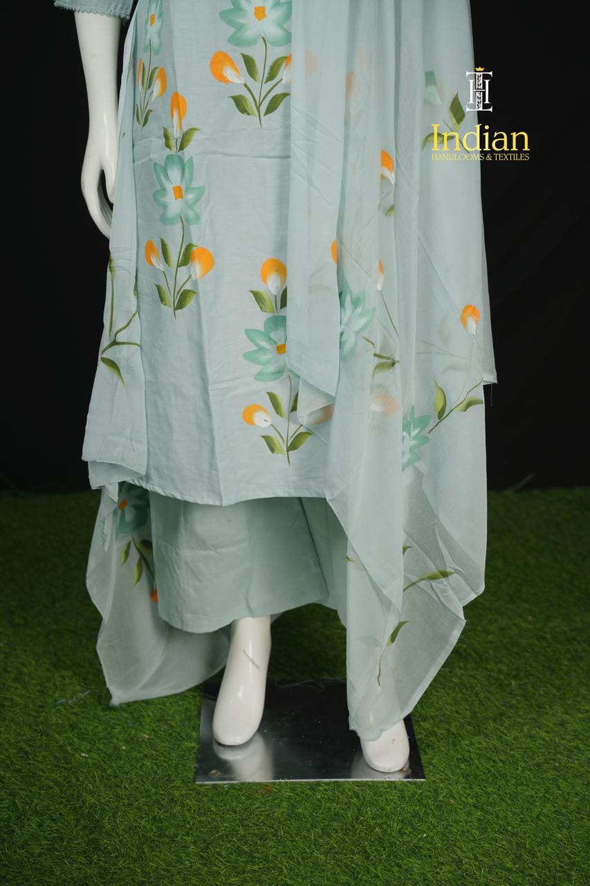 Brush Paint Line Cut 3 Pc Set -Lite sea Blue