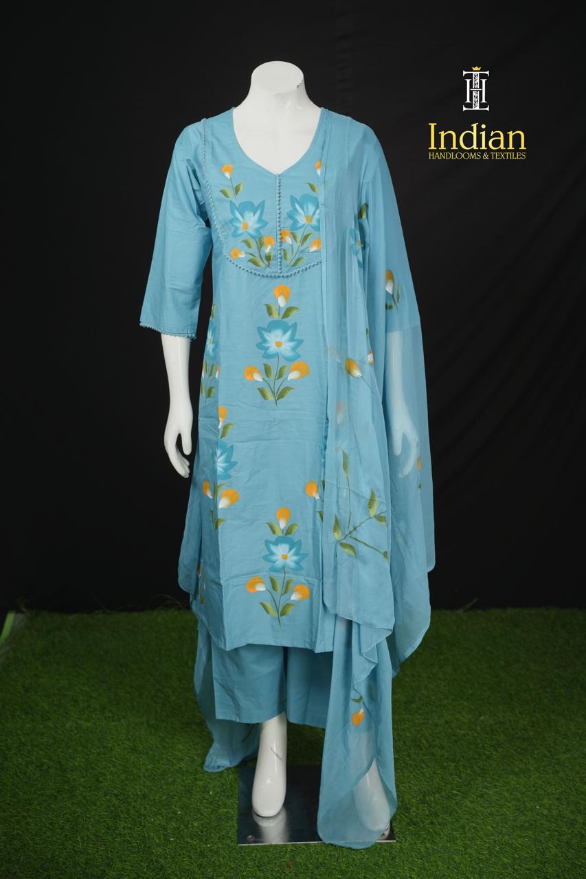 Brush Paint Line Cut 3 Pc Set -Blue