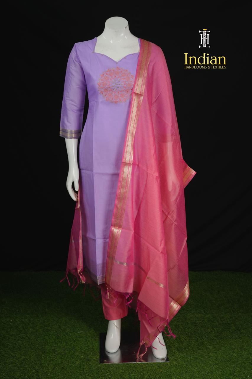 Mangalagiri Pattu Sets- Lavdender  2