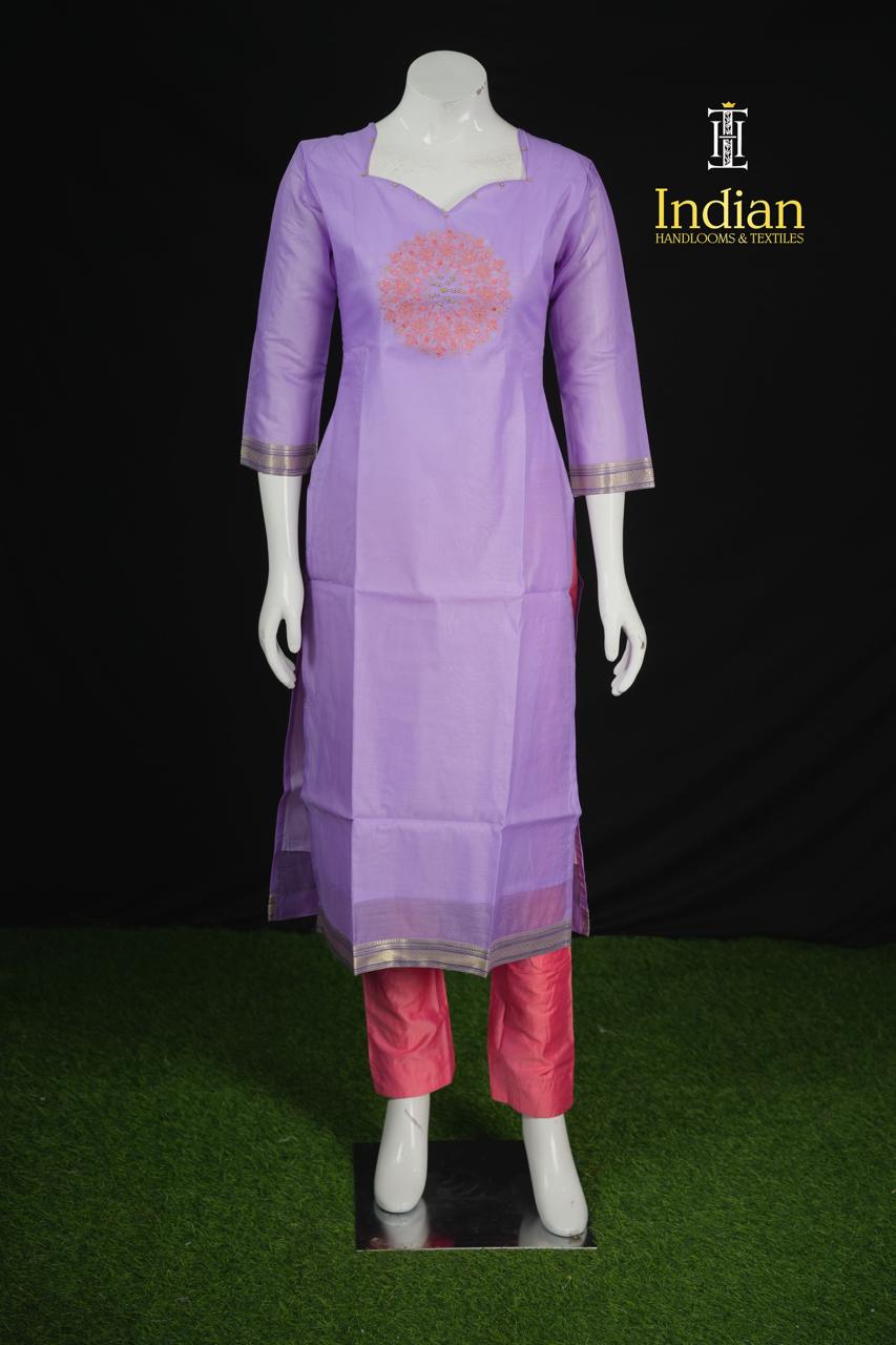 Mangalagiri Pattu Sets- Lavdender  2
