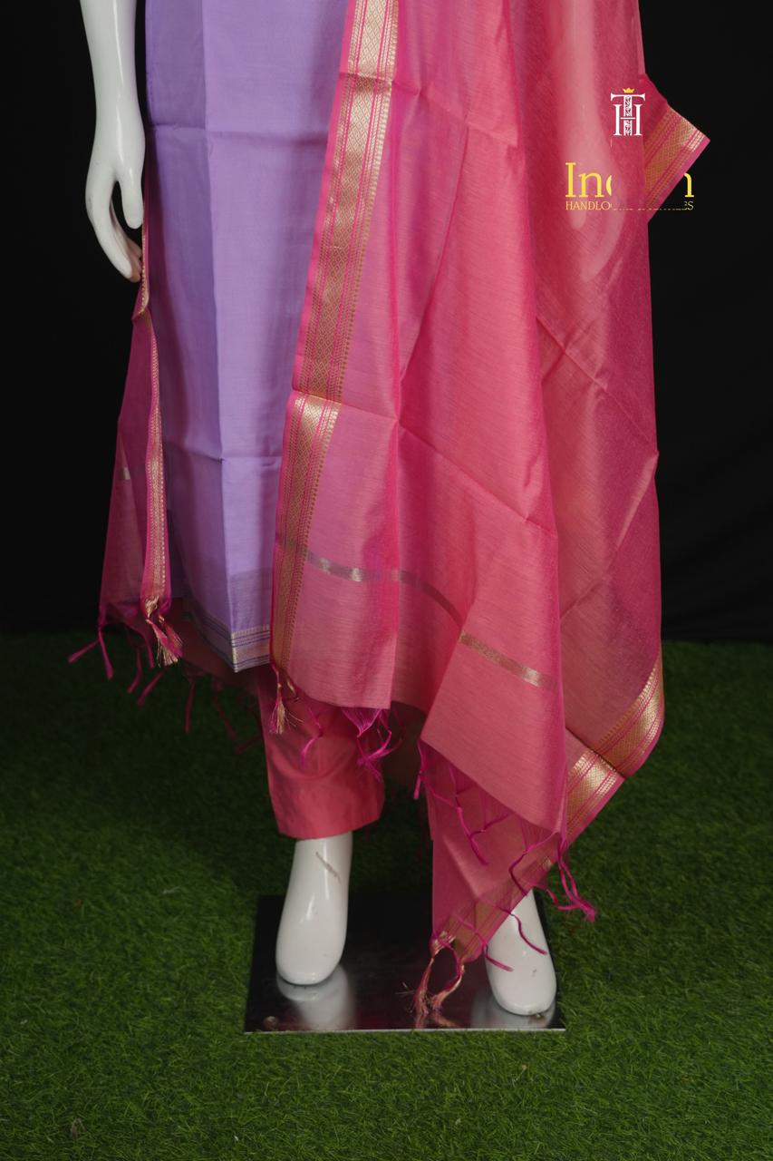 Mangalagiri Pattu Sets- Lavdender  2