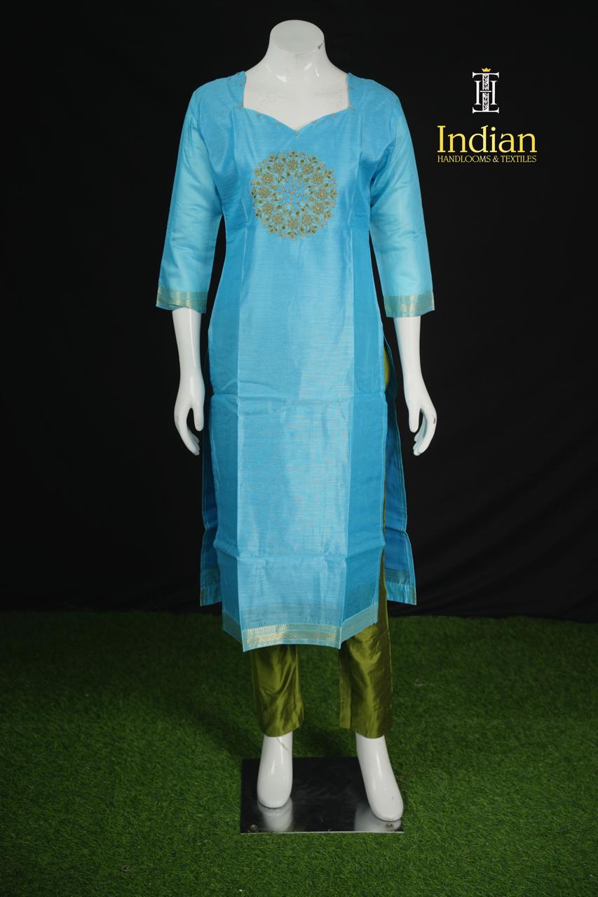 Mangalagiri Pattu Sets- Blue  4