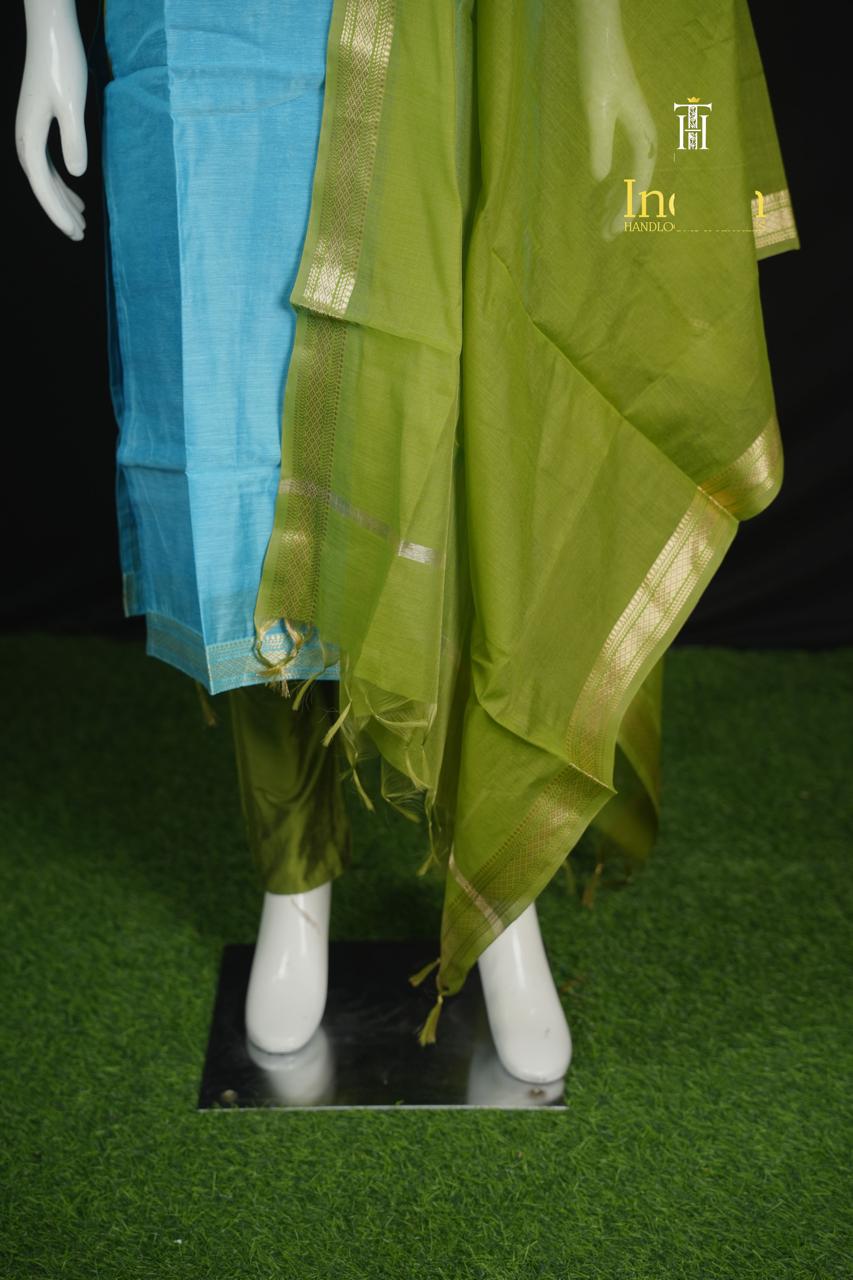 Mangalagiri Pattu Sets- Blue  4