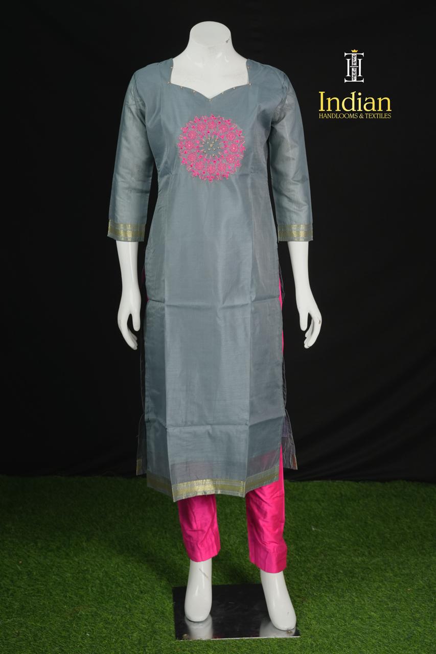 Mangalagiri Pattu Sets- Grey  3