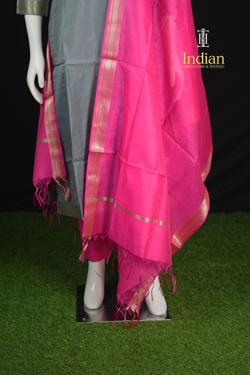 Mangalagiri Pattu Sets- Grey  3