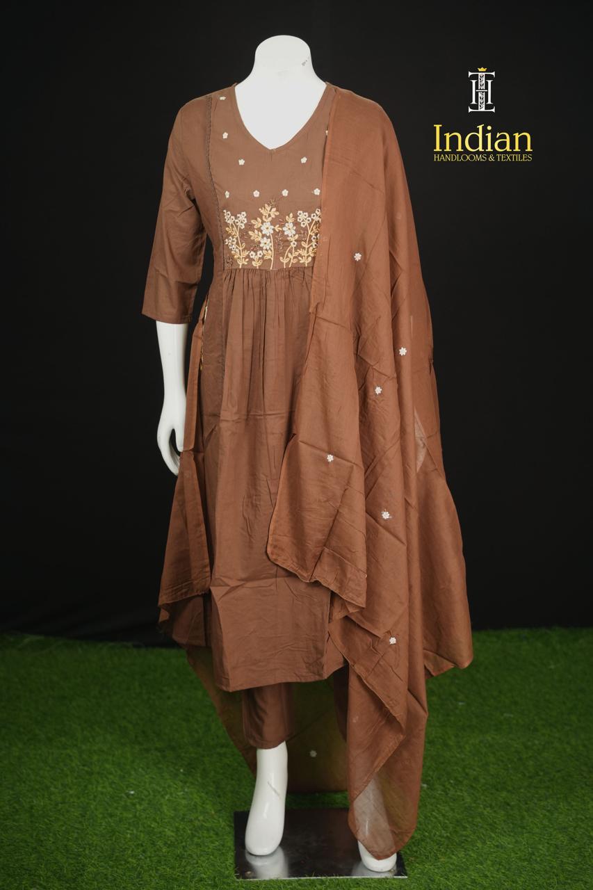 Designer Mul Cotton- Brown  7