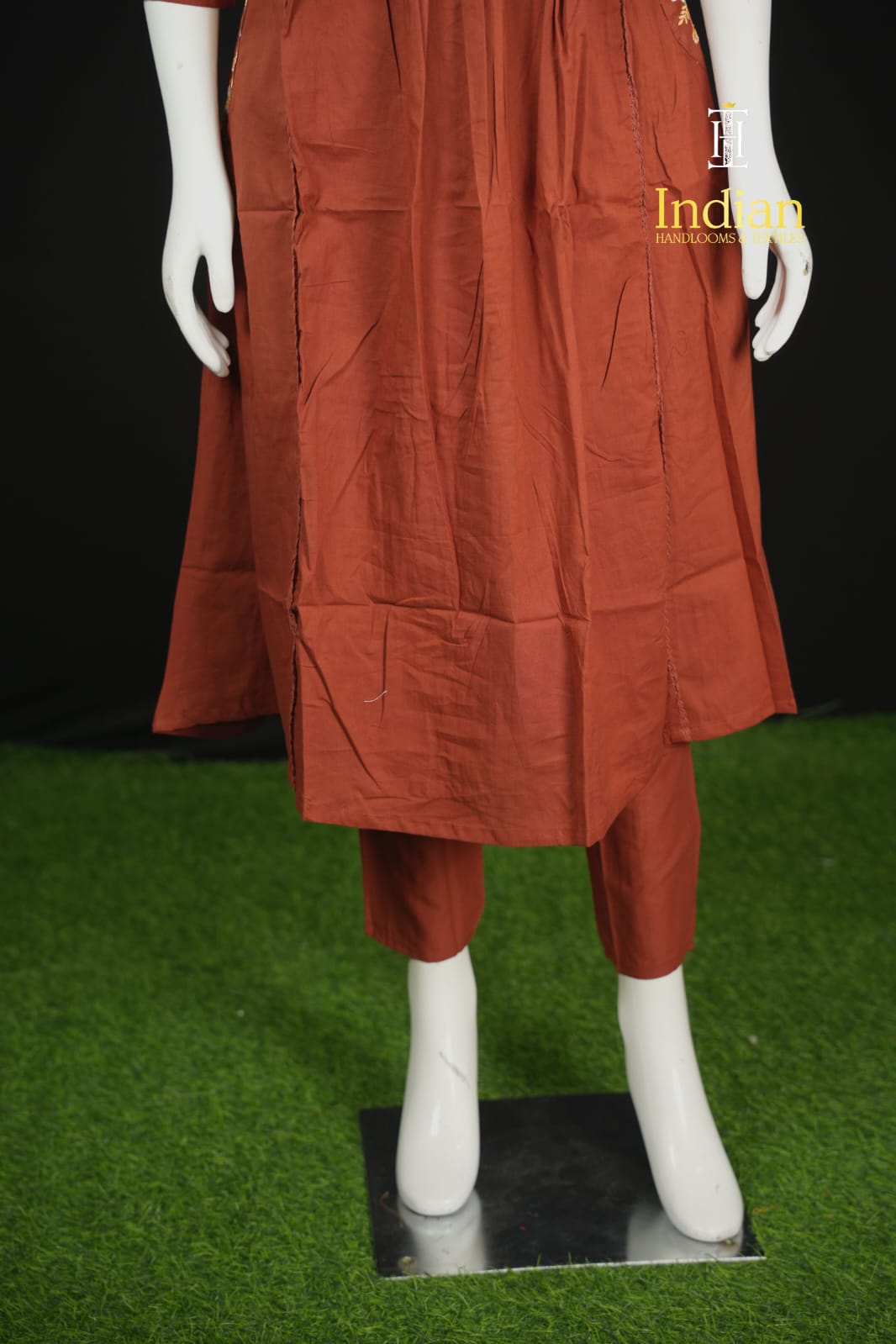 Designer Mul Cotton- Rust Brown 10