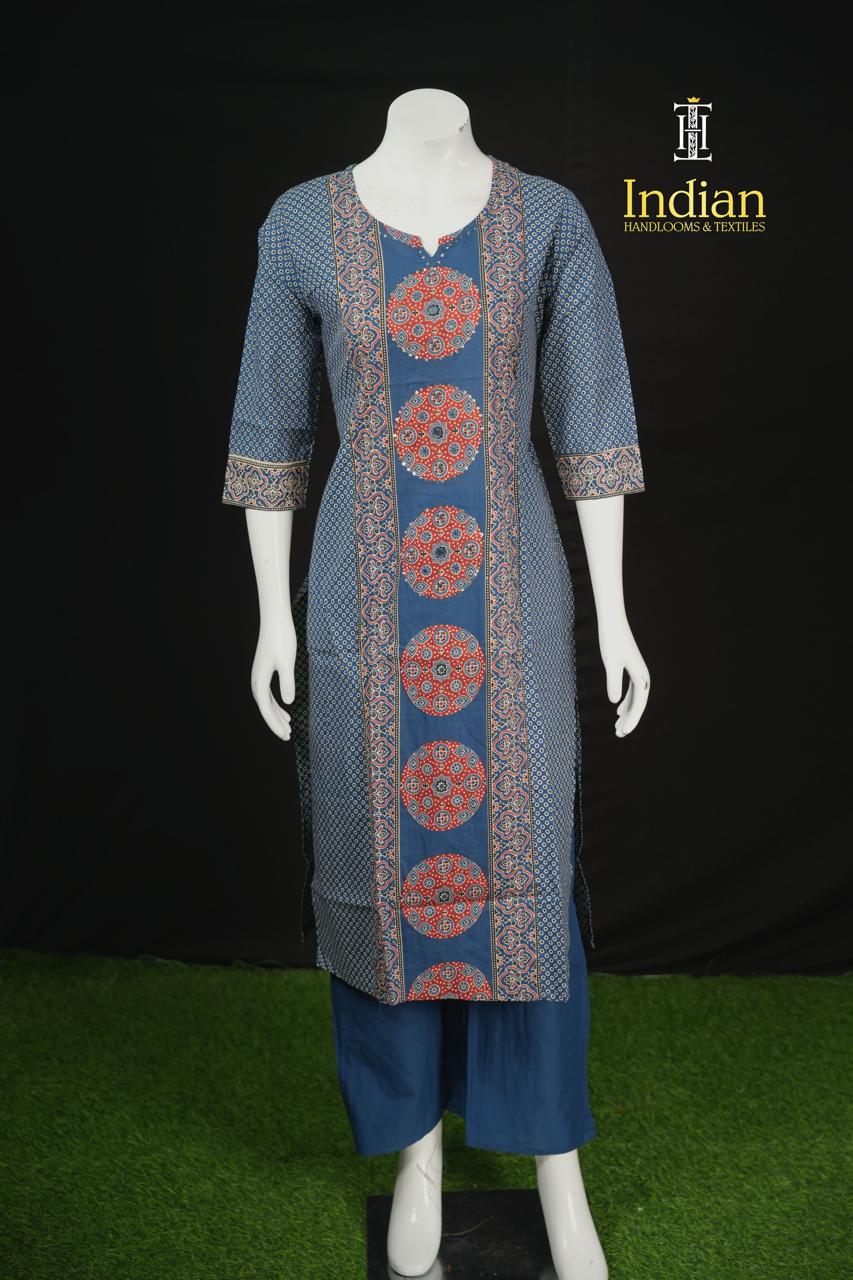 Designer Jaipuri Cotton Sets - Blue -2