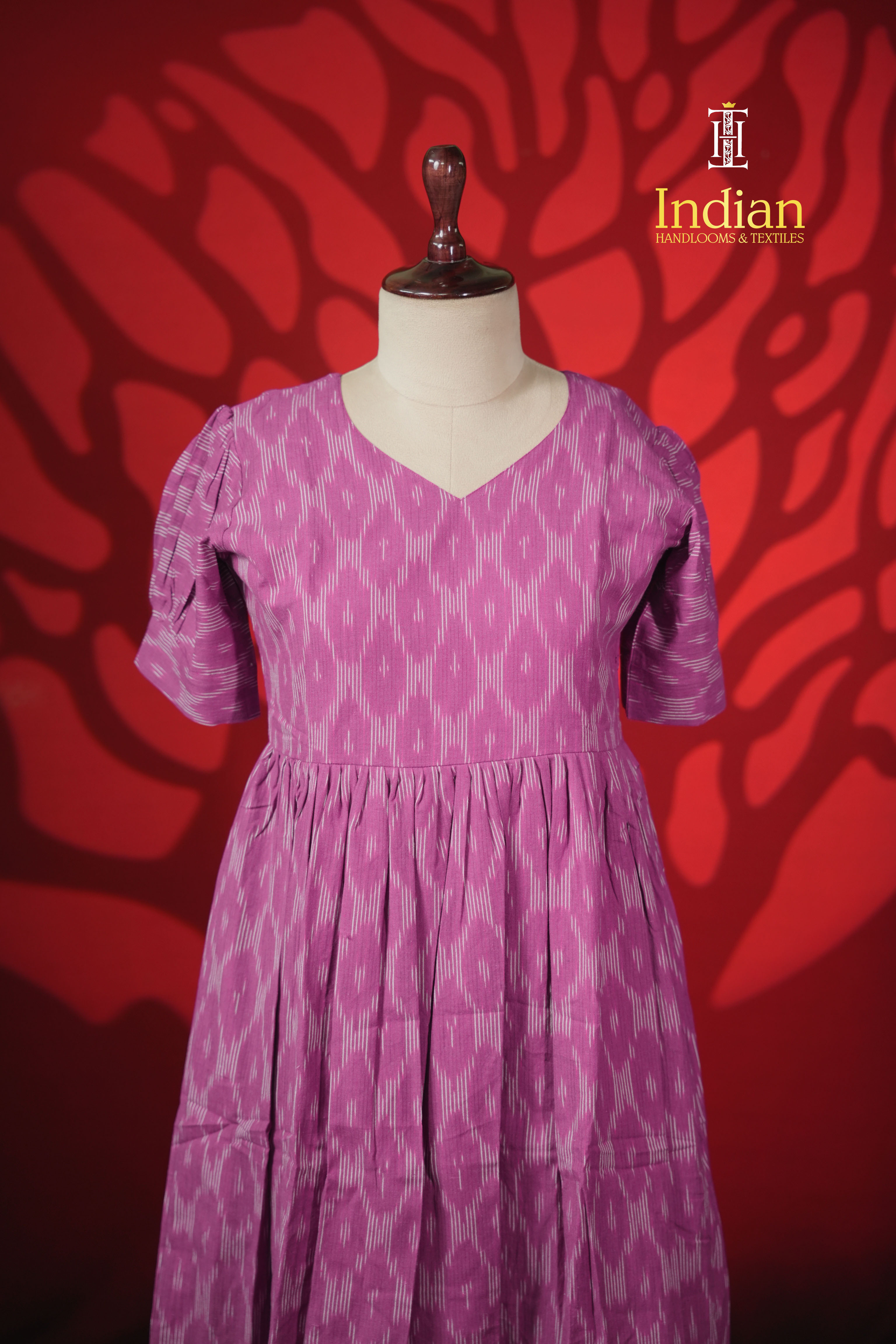 N Ikkath cotton frock -Purple
