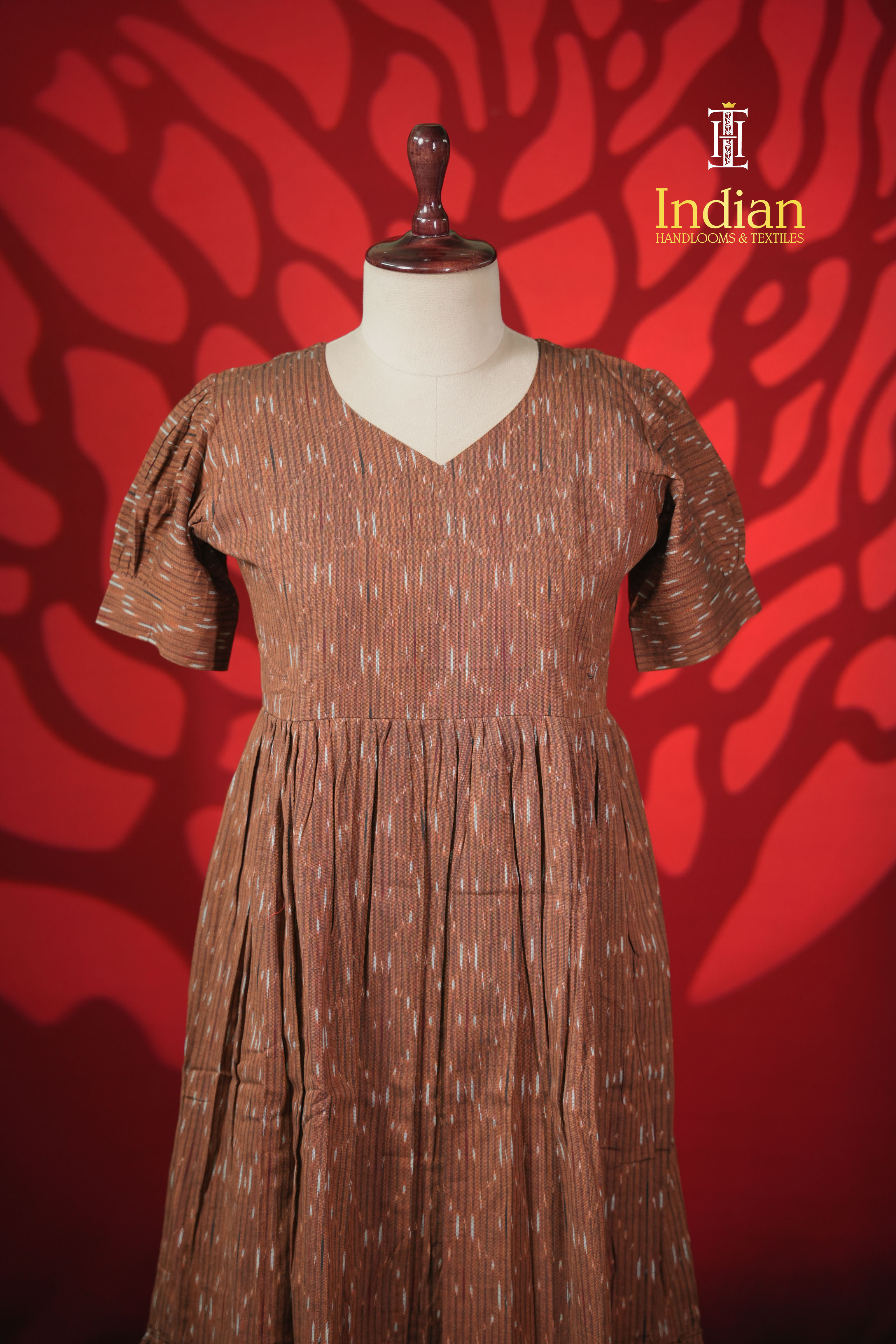 N Ikkath cotton frock- Brown