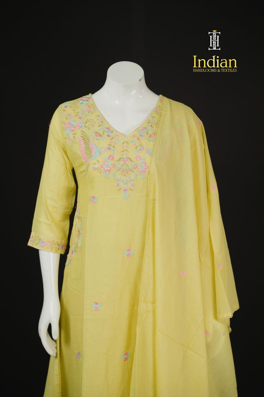 Premium Designer Mul Cotton - Lite Green 2