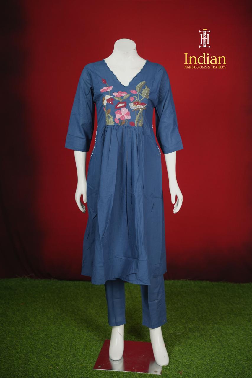 Designer  Mul Cotton-Blue 6