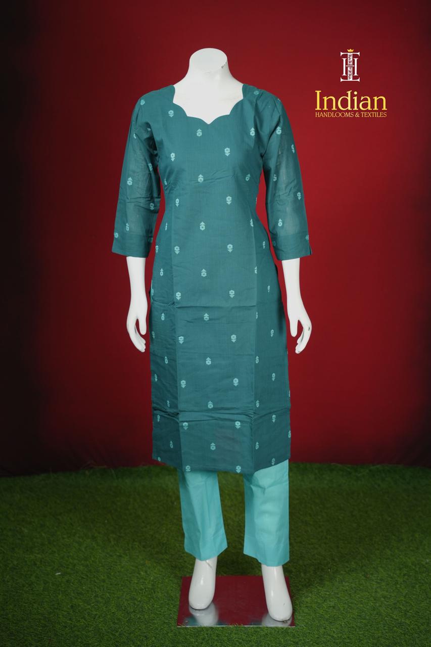 Premium Mercerised Handlooms Cotton Sets-Dark Green