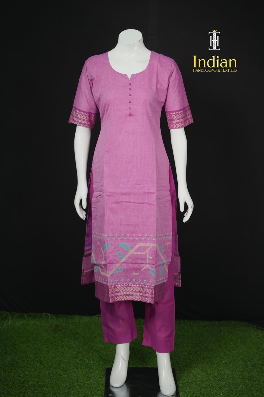 Chettinad Jamdhani Cotton Sets-Lavender &amp; Dark mejanta pink