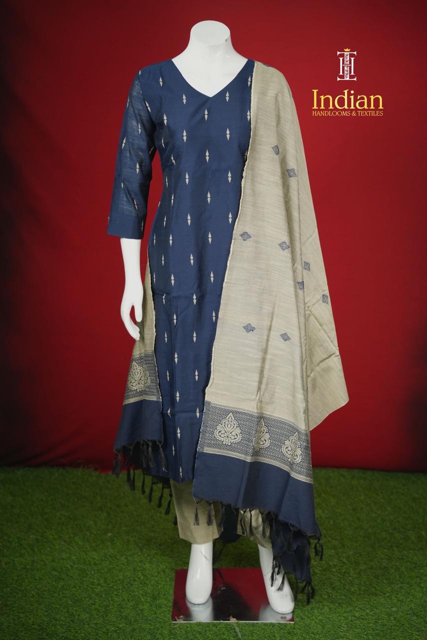 New 2 Raw Silk Sets - Dark Blue