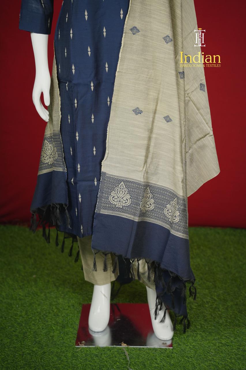 New 2 Raw Silk Sets - Dark Blue